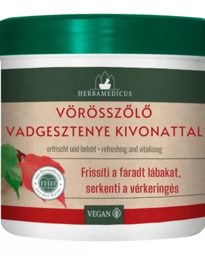 Vörös szőlőlevél vadgesztenye kivonattal